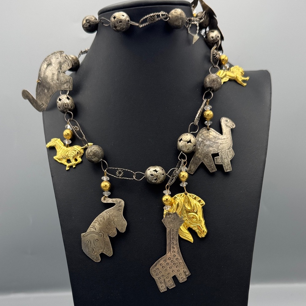 Animal Charm Necklace in Silver and Gold - Picture 2 of 4